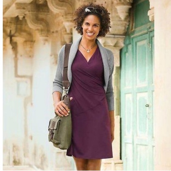 Athleta Dresses & Skirts - ATHLETA Nectar Sangria Everyday Faux Wrap Dress